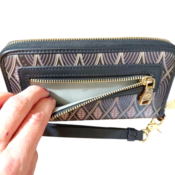 Spartina 449 Leather Wristlet Pearl Diver Wallet - Picture 5 of 15